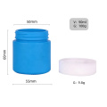 Custom 90ml 3oz straight side matte green blue painted glass storage jar container with plastic cap